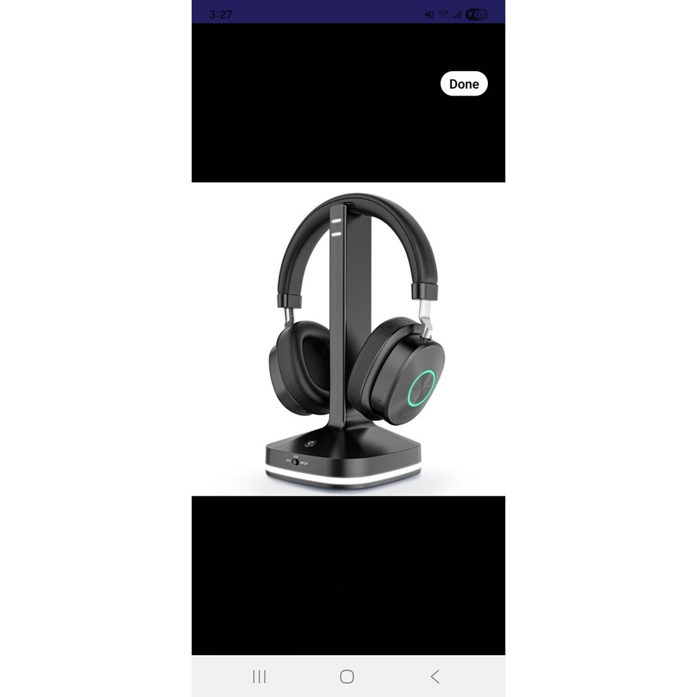 Earbay TV-966 CD Wireless TV Headphones with Transmitter Charging Base Black‎